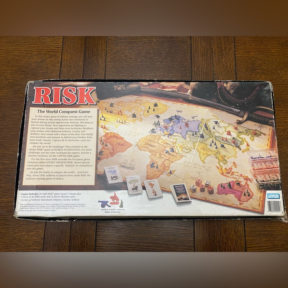 Vintage 1993 Risk The World Conquest Game Parker Brothers 2-6 Players Tonka Corp - Picture 3 of 14